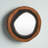 Farahn Wooden Wall Mirror with Grotto Circular Shape, Brown