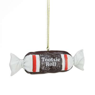 1" Tootsie Roll Original Chewy Chocolate Candy Christmas Ornament