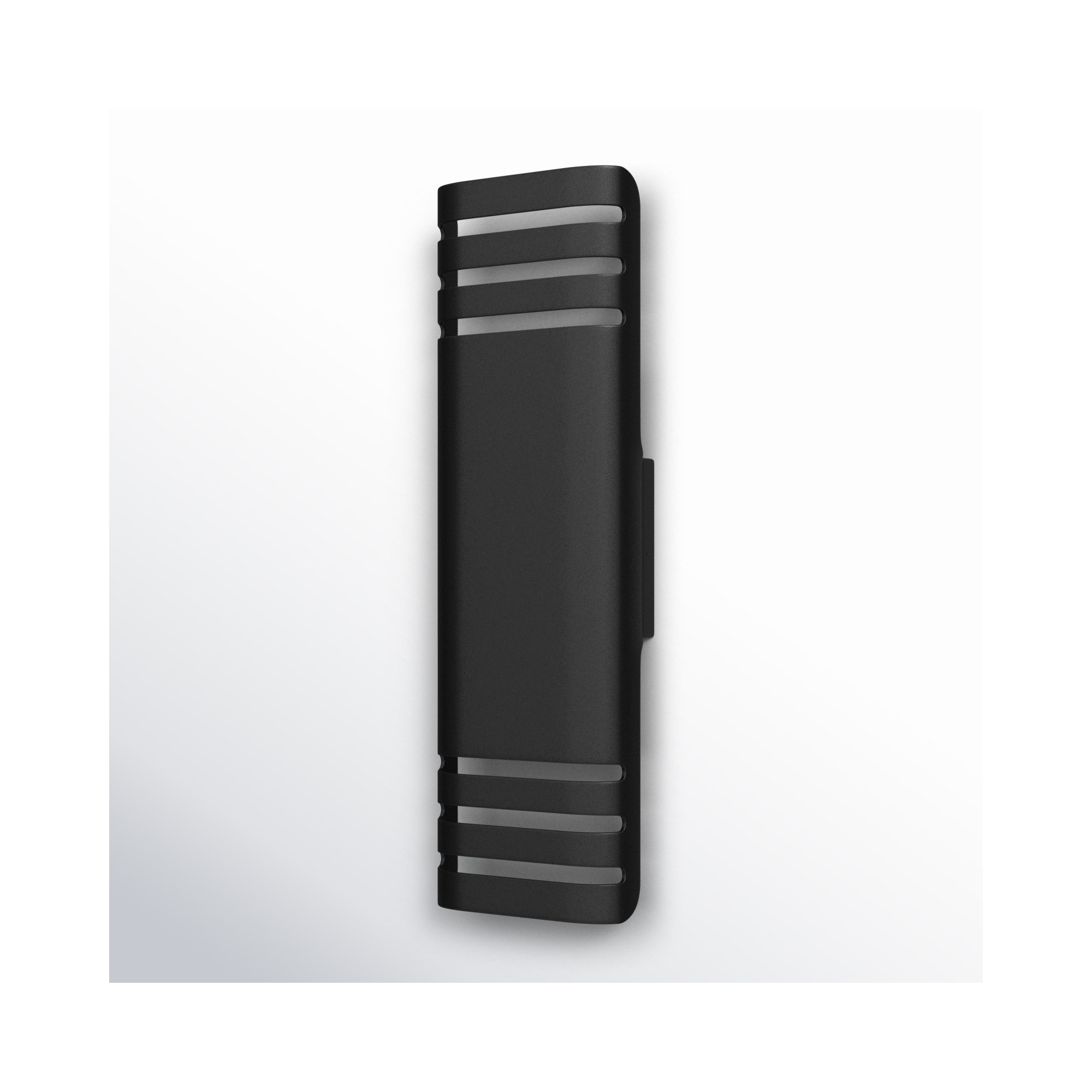 Mirha 2 Light Outdoor Aluminum LED Wall Light, Black, 20" H x 6.25" W x 3.25" D, 12