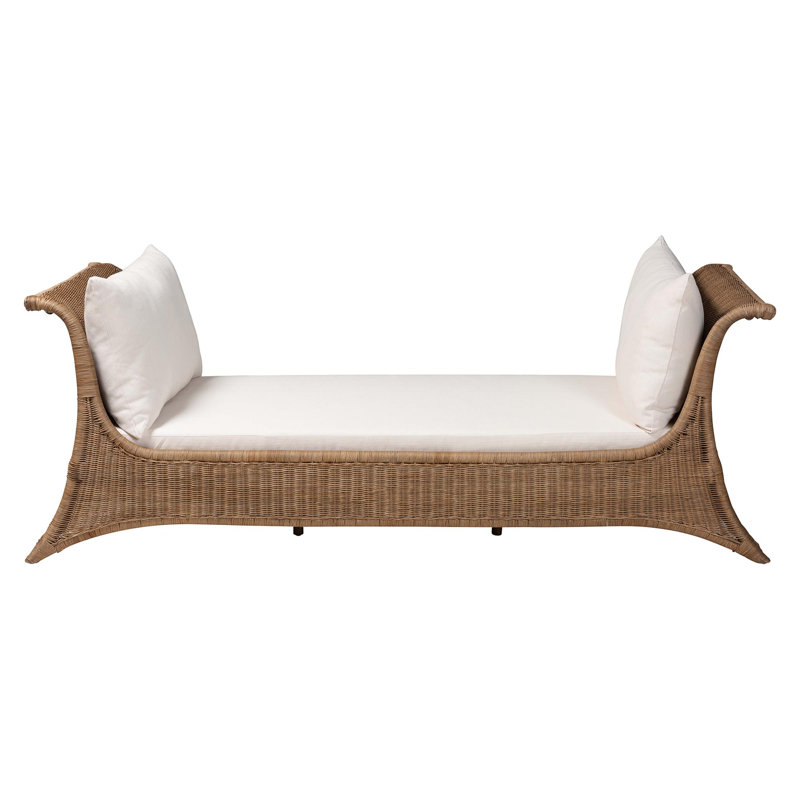 Lit de jour en rotin naturel avec coussins Bali & Pari Kalisha - Coastal Boho