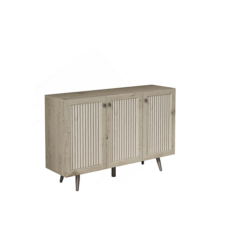 Storage Cabinet With Three Doors,Wood Sideboard Buffet Storage With Adjustable Shelf,Wood Coffee Bar Cabinet,Kitchen Buffet Cabinet Cupboard
