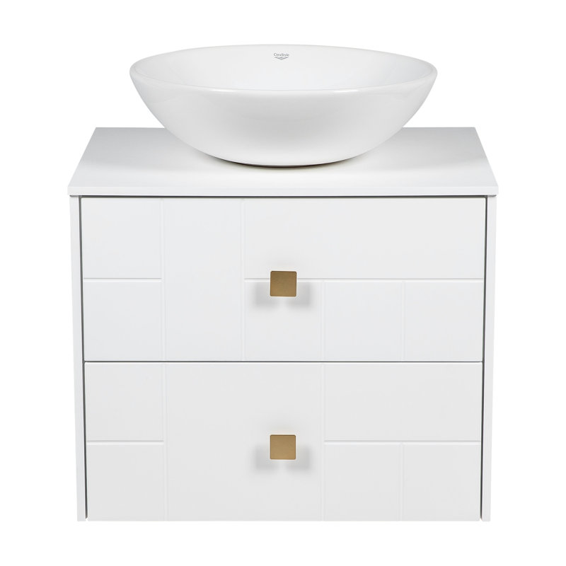 Meuble-lavabo autoportant avec lavabo Spruha-F_Modern, Blanc mat