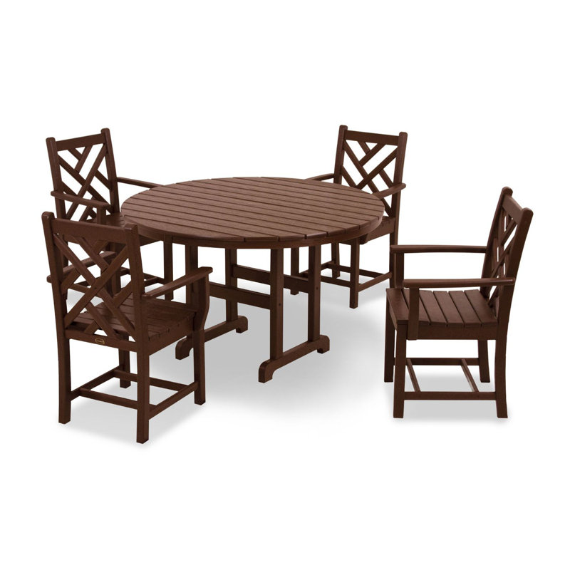 Ensemble repas 5 pièces POLYWOOD Chippendale, Acajou