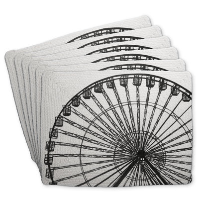 Monochrome Ferris Wheel Braided Polyester Masvingo Set of 6