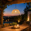 Outdoor Solar Hanging Iron Frame Rattan Lantern (Bulb Include)