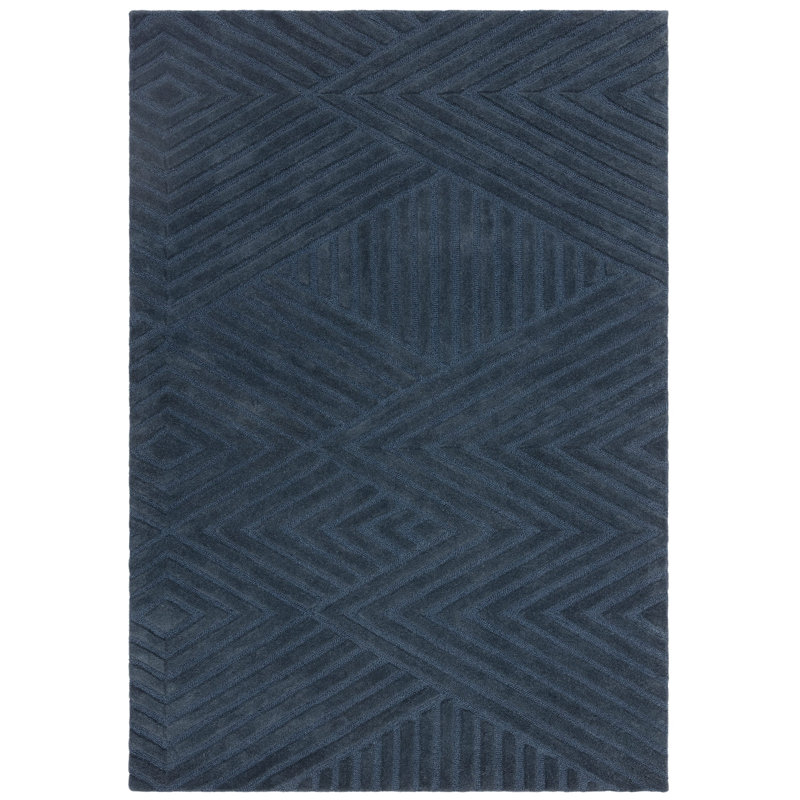 Berthamae Geometric Wool Hand Woven Area Rug, Rectangle 160 x 230cm