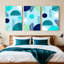 Impression sur toile tendue à motif géométrique tropical, ensemble de 3-471484591