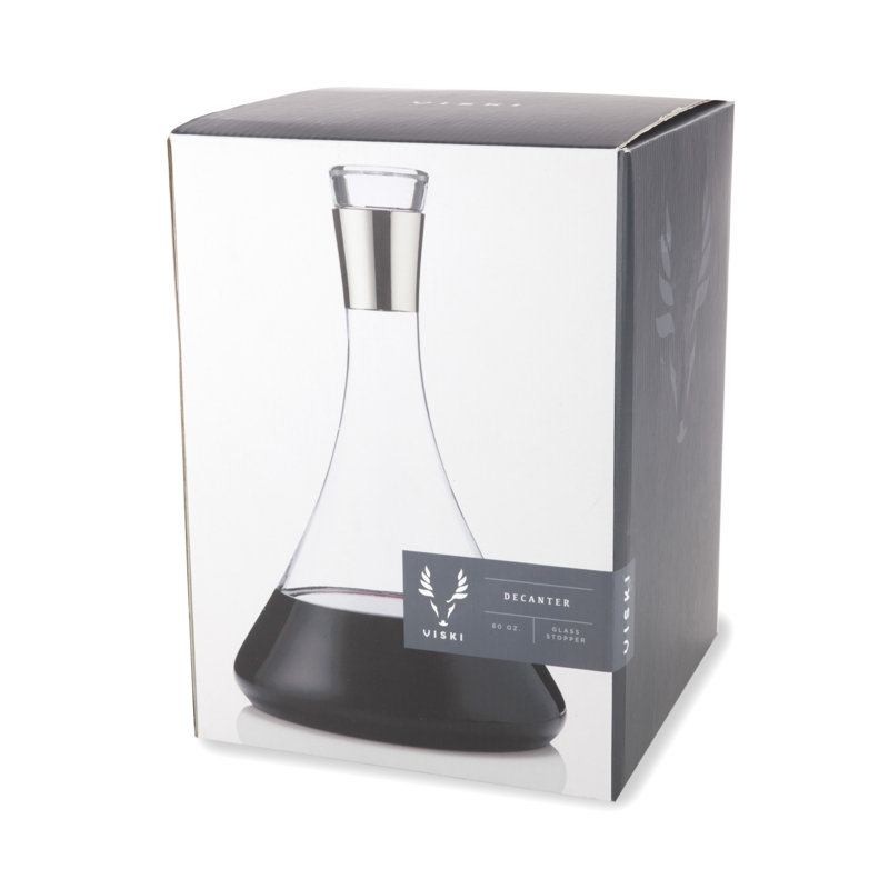 Harrison Irving Chrome-Rimmed Crystal Decanter