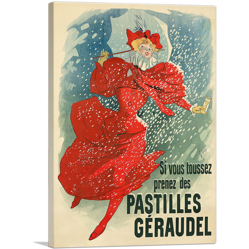" Pastilles Geraudel " by Jules Cheret, 18" H x 12" W x 0.75" D