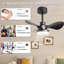 Petit ventilateur de plafond de 24 po avec télécommande légère, ventilateur de plafond noir moderne à profil bas, moteur CC réversible silencieux à 6 vitesses pour la chambre à coucher, cuisine-1770419291