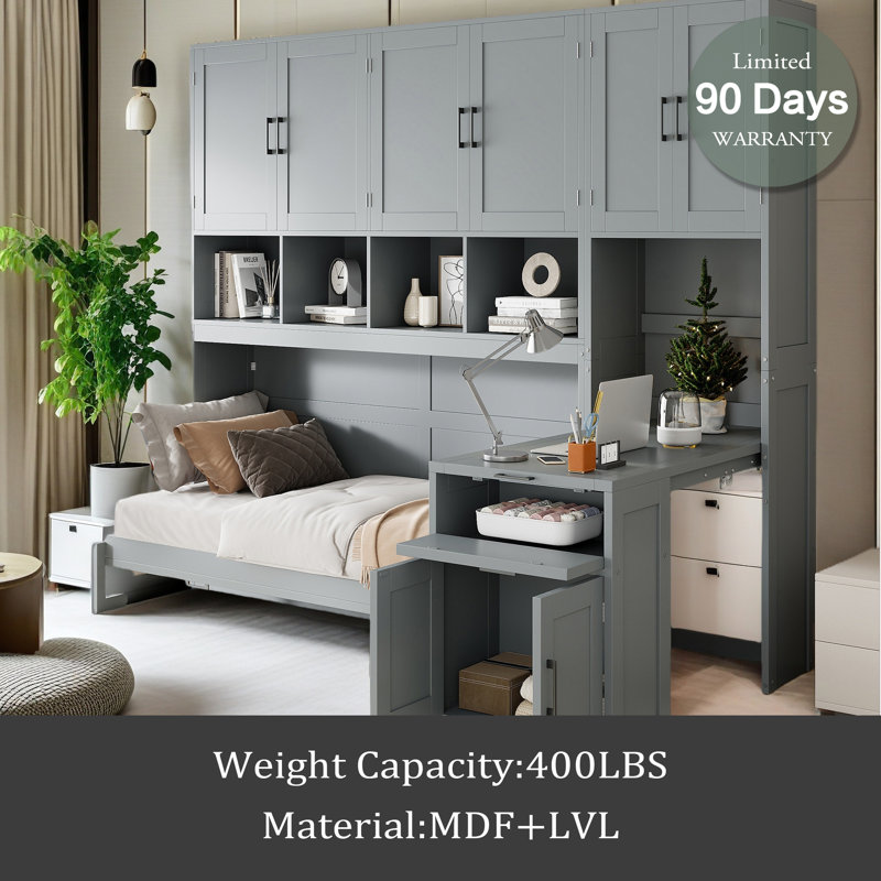 Lit escamotable simple, Gris