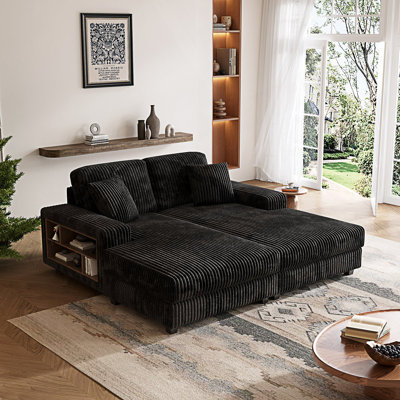 Convertible Combination Sofa, Fluffy Modern Sleeper Sofa Chair, Oversized Combination Double Lounge Chair