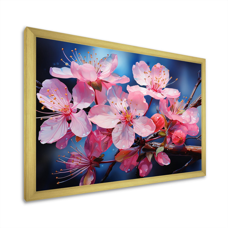 Apple Blossom Translucent Glow II " Apple Blossom Translucent Glow II ", Gold Picture Framed, 16" H x 32" W x 1" D