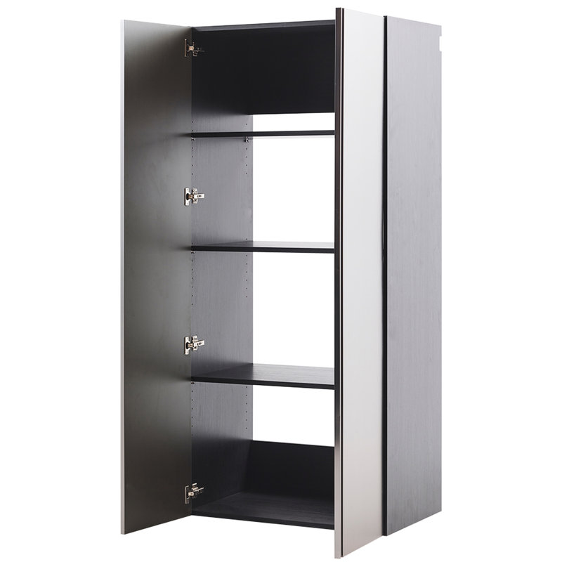 Wall Mounted Series Metallic Gray Utility Cabinet - Soft Closing, Extra Deep Storage, Water & Heat , Stain Scratch E0 Graded Board, Thick , Stylish, Made In Water/Heat Proof, Stain/Scratch Grade
