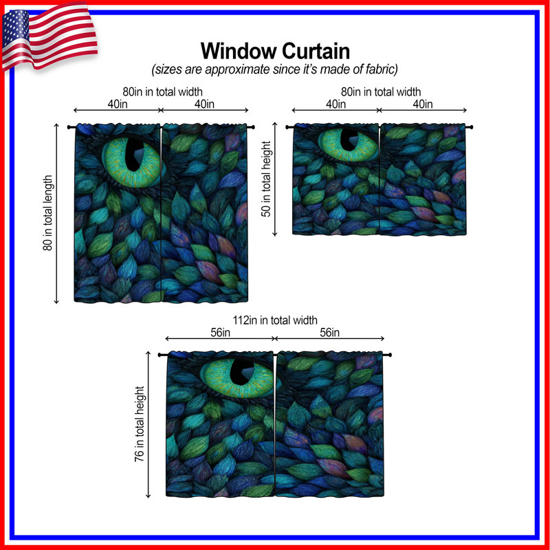 Rideaux obscurcissant Dragon Eye, 56in x 76in - 2 panels, Obscurcissement de chambre