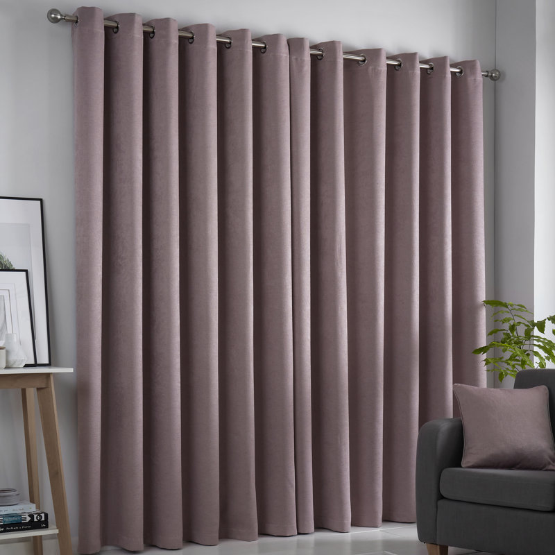 Room Darkening Curtain Pair, Pink, Width 168 x Drop 229 cm