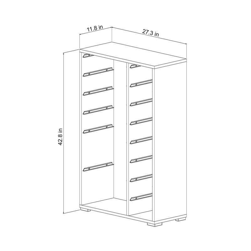 Armoire polyvalente moderne | 100% panneau de particules enduit de mélamine, épaisseur: 0,7 pouce | Comprend de nombreuses tablettes, des pieds en plastique et une conception murale | Parfait pour le bureau à domicile, le salon ou les solutions de rang