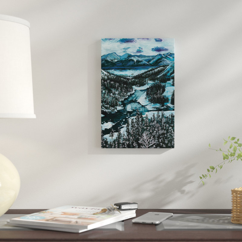 «Mountainscape I» par Melissa Wang - reproduction sur toile tendue, H 40 po x l 26 po x P 1,5 po, Pas de tapis, Toile tendue