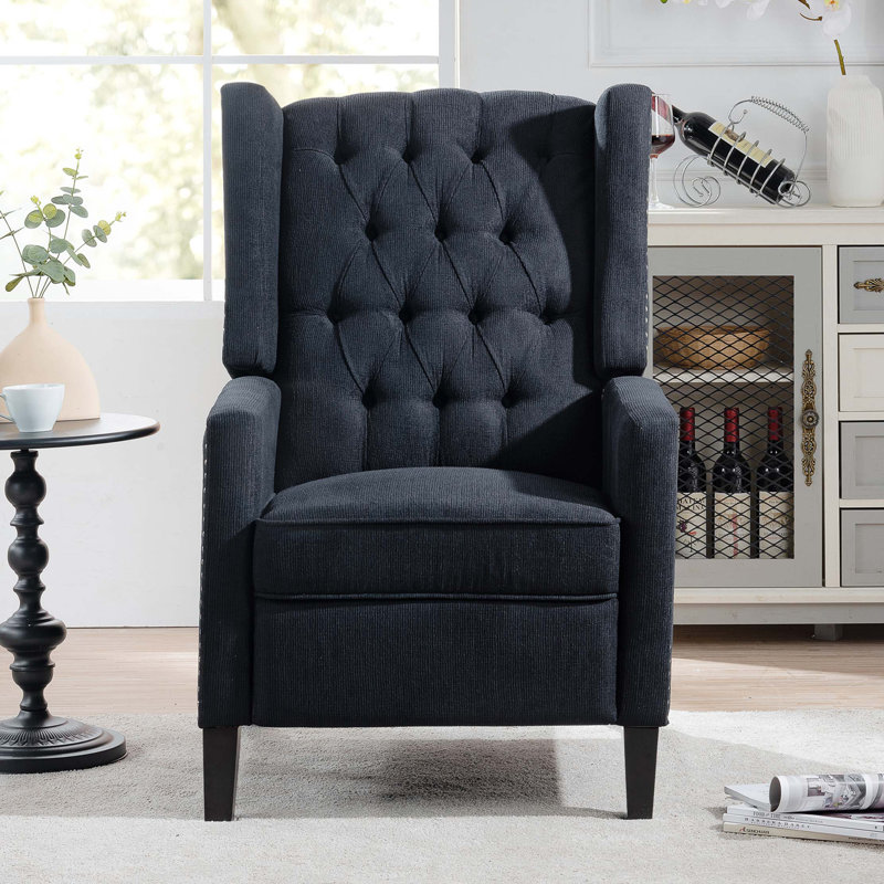 Fauteuil inclinable manuel de 27,16 po de large, Noir