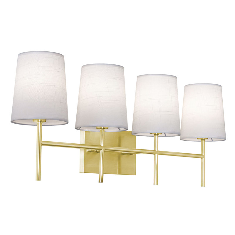 4 - Light Dimmable Vanity Light, Satin Brass