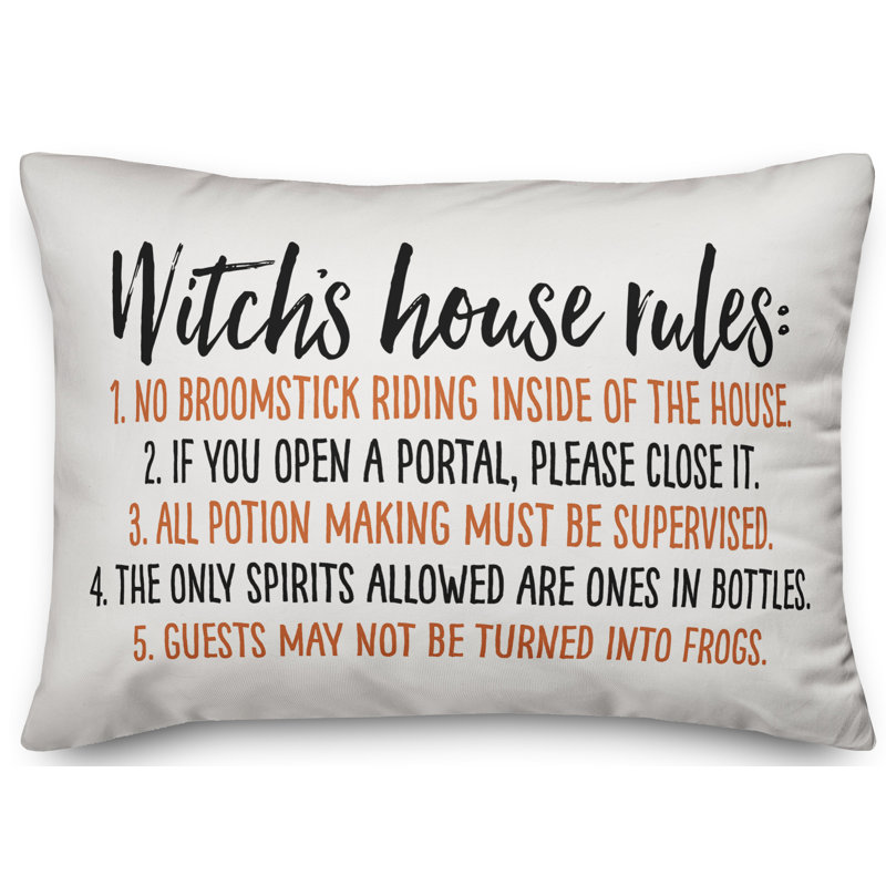  Coussin Witch House Rules, Utilisation intérieure seulement