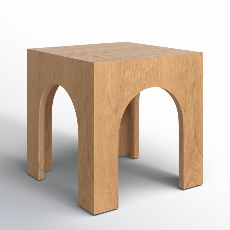 Metinaro Solid Wood End Table, Oak/Natural Oak
