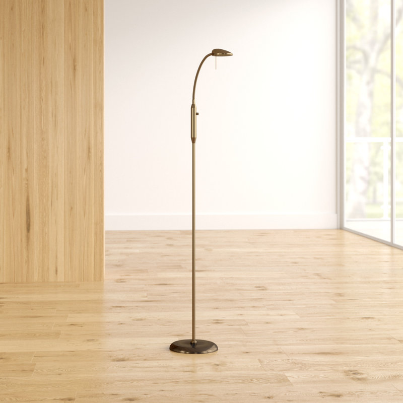 Milan 138cm LED Arched Floor Lamp, Antique Brass