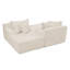 Méridienne à deux places paresseuse, canapé compressé sans assemblage requis, faite de tissu de velours, méridienne moderne et moelleuse, utilisée pour les salons et les chambres à coucher - beige-43061456