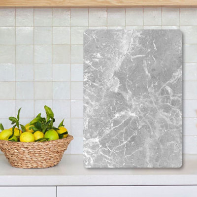 Flourish Tempered Glass Cutting Board, 7.9 x 11.8 inches | 100% Antibacterial, Easy-Clean Surface, Non-Slip Silicone Feet | Perfect for Food Prep & Serving, Durable & Stylish Kitchen Essential, Not Dishwasher Safe