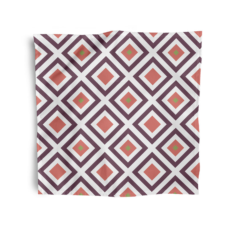 Lakiyah Polyester Geometric Square Napkin, Orange