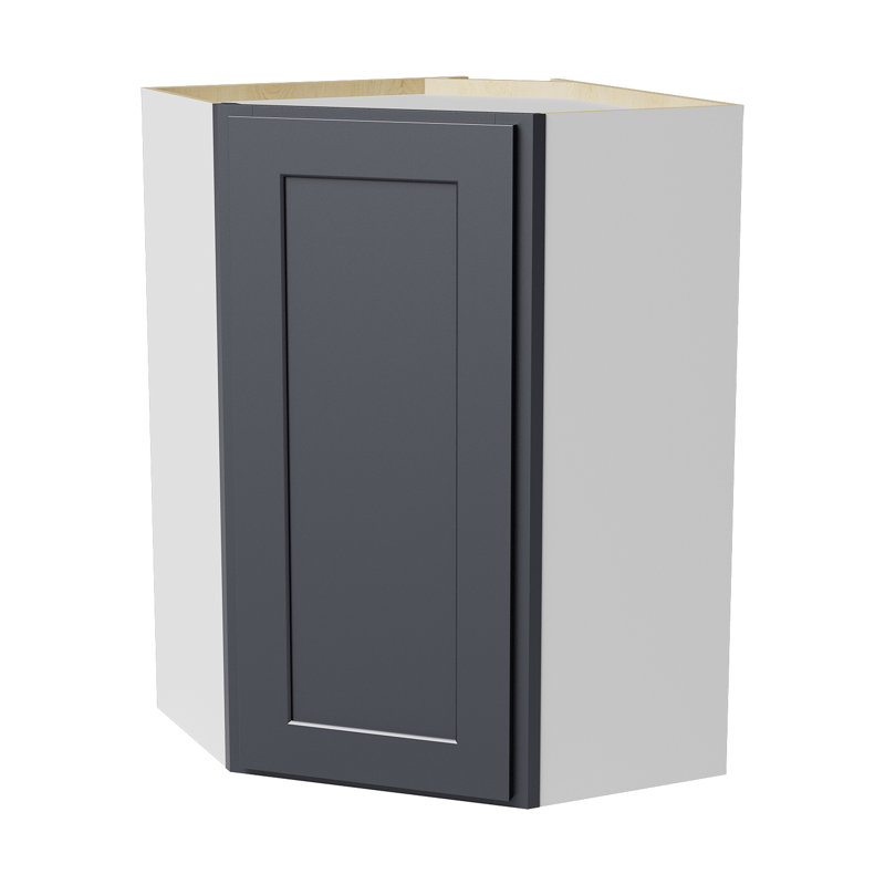 Armoire murale diagonale, 24" W x 36" H x 12" D, Noir Shaker