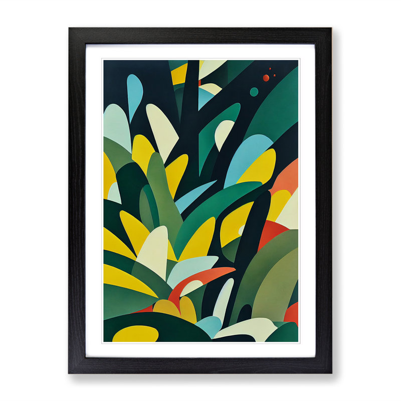 Mikac Jungle Leaves Abstract - Picture Frame Print, 46cm H x 2cm W x 3cm D, Walnut