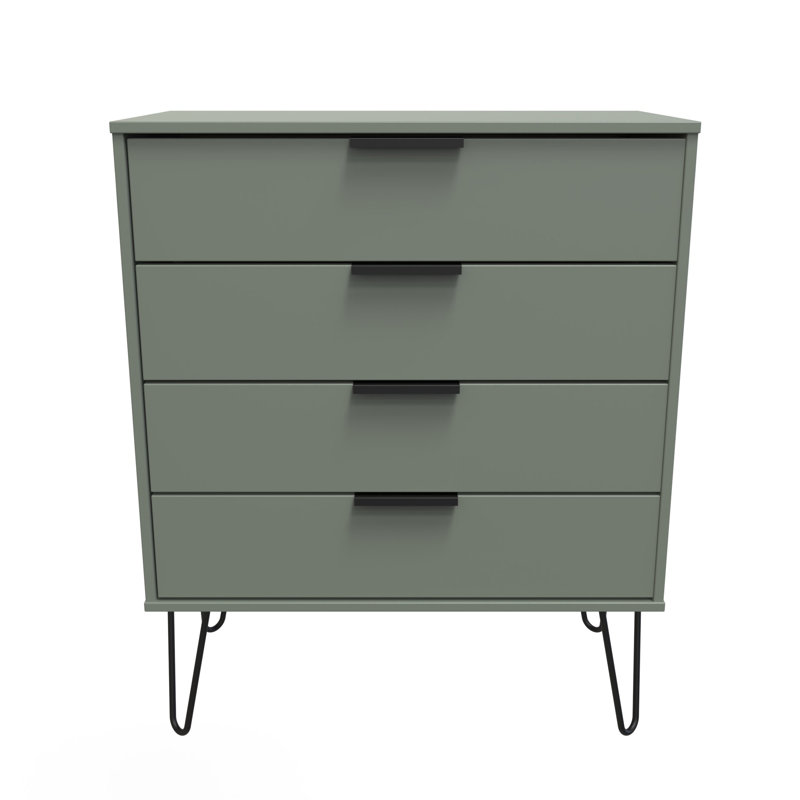 Turah 77cm W 4 - Drawer Chest of Drawers, Green