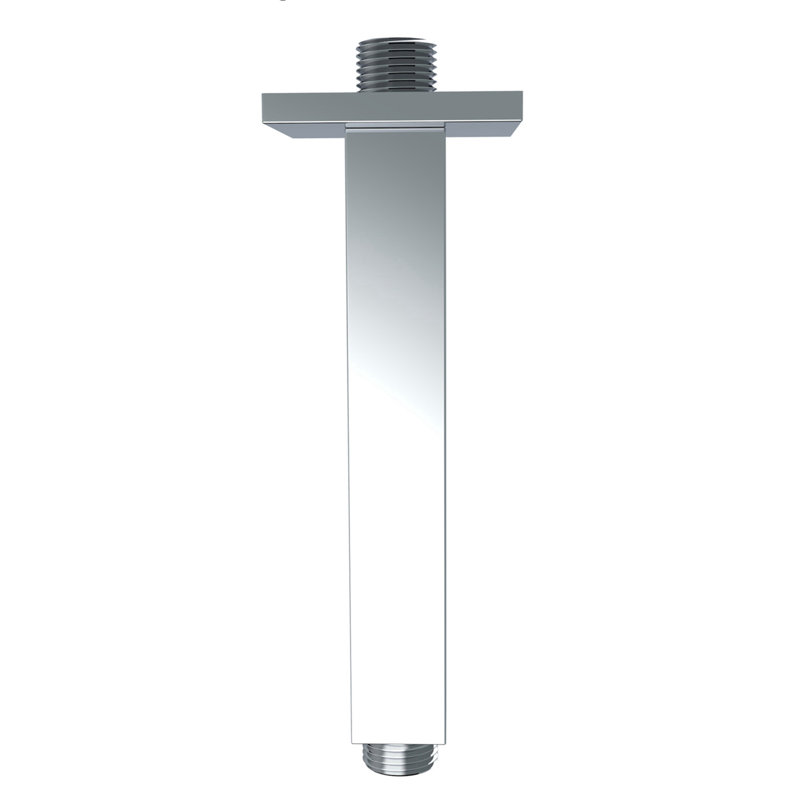 Topcraft 6" Square Brass Ceiling Mount Shower Arm, Universal Showering Components for Rain Shower Head, Chrome