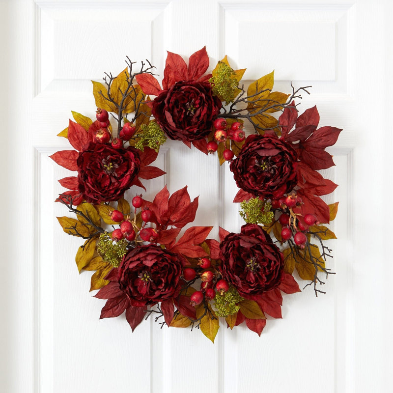 Peony Sedum Wreath