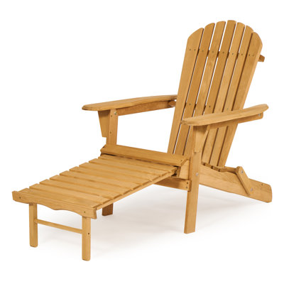 Chaises Adirondack d'extérieur pliantes en bois avec repose-pieds rétractable