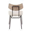 Chaise de style moderne Mid-Century en métal brun, tissu crème et bois blanchi par Lumisource