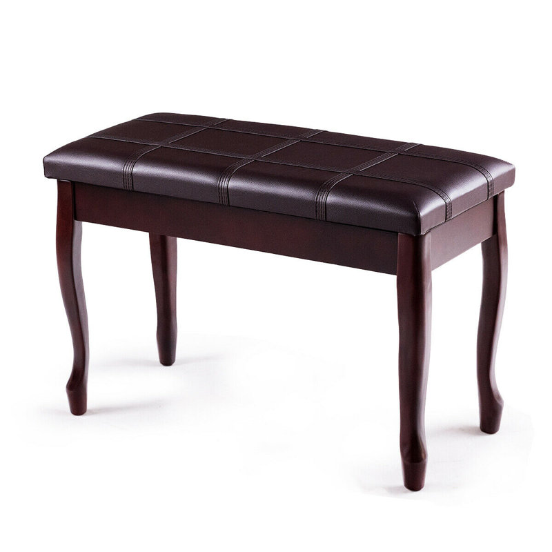 Cirillo Faux Leather Upholstered Storage Bench, Brown