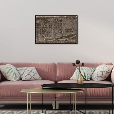" Chicago Railroad Map Leather "