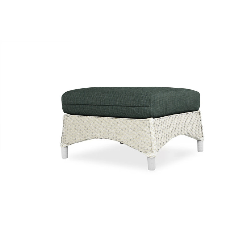 Mandalay Outdoor Ottoman, Antique White, Bright Side Fog