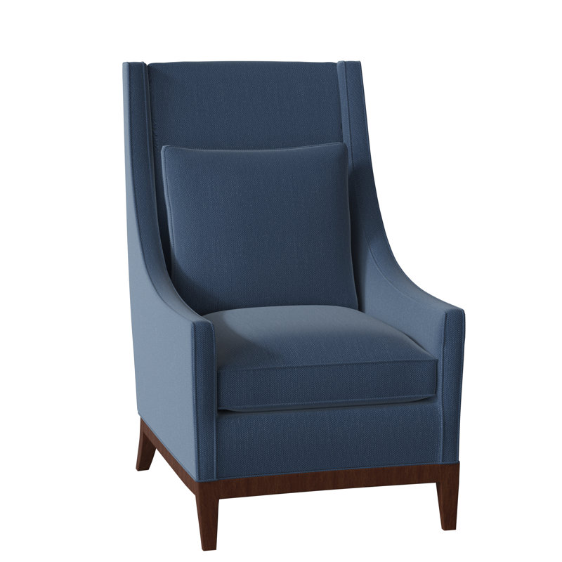 Eastside Wingback Chair, Burnished Brown, Wetherspoon Red/Blue