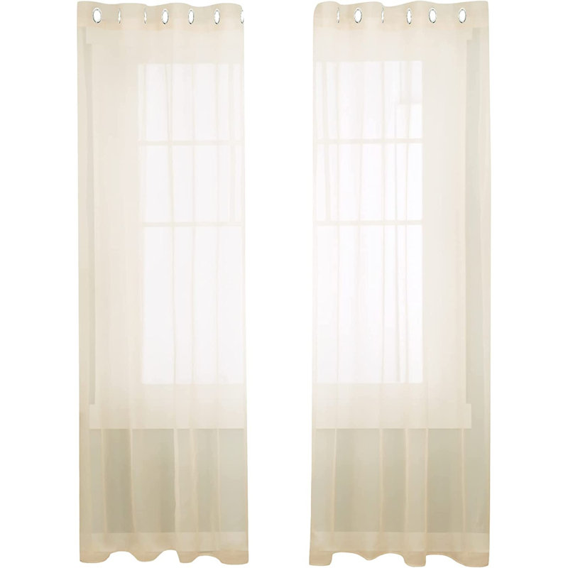 Windber Sheer Door Curtain Pair, 140 W x 180 D cm