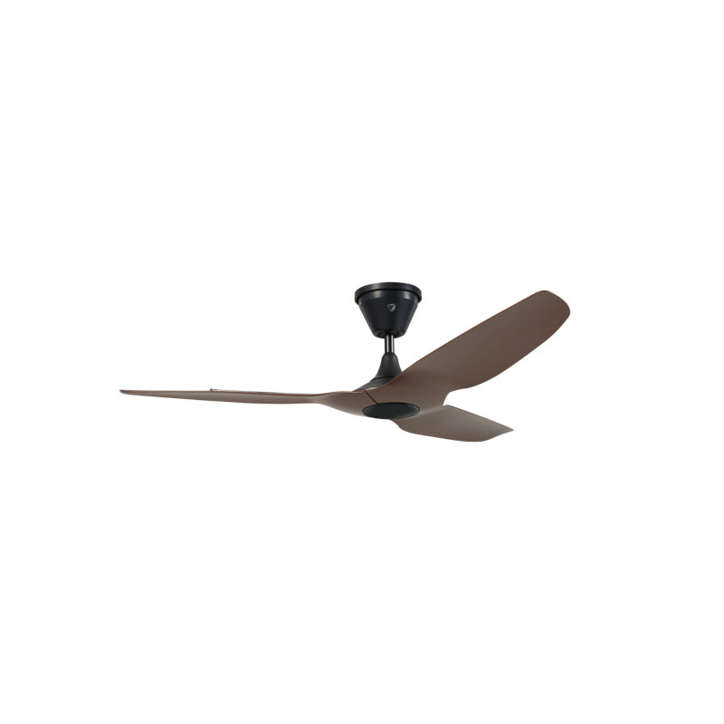 Haiku Coastal Smart LED Outdoor Downrod Ceiling Fan, White with Caramel Blades, 52"