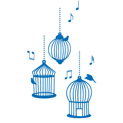 Décalcomanie murale cages d’oiseaux de chanson