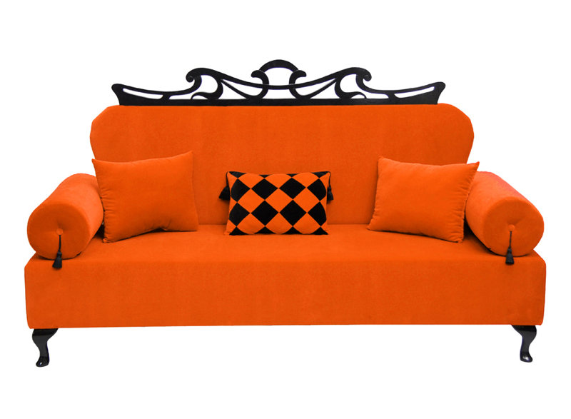 Artdeko 3 Seater Sofa, Orange