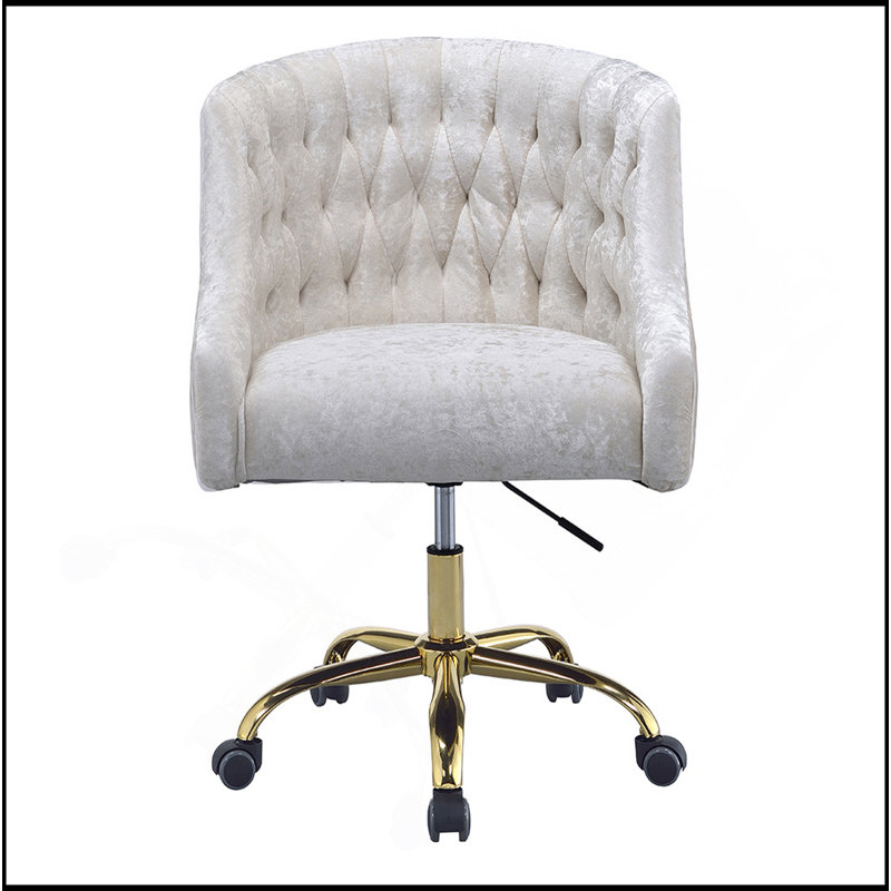 Luxueuse chaise de bureau capitonnée en velours pour le confort et la mobilité