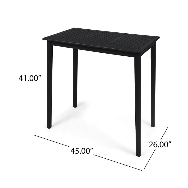 Loon Peak® Dominique Acacia Outdoor Bar Table & Reviews | Wayfair