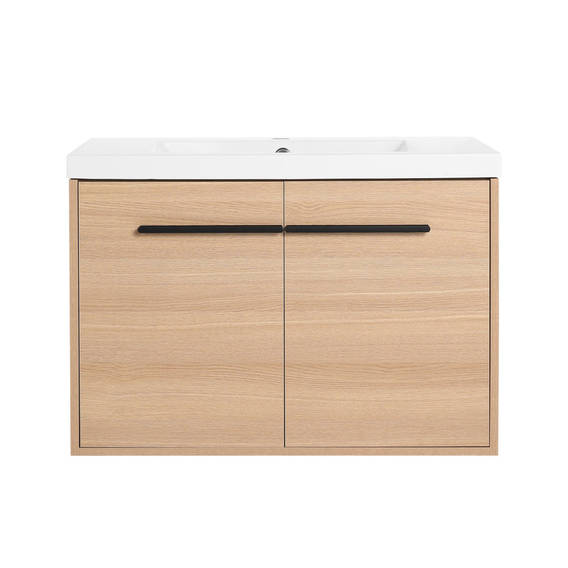 Meuble-lavabo de salle de bain avec lavabo à poser en résine, 30"