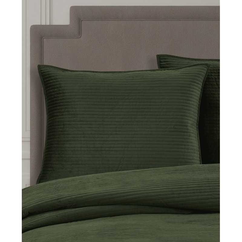 Indigo Heavyweight Velvet Full Quilt Set with Polyfill