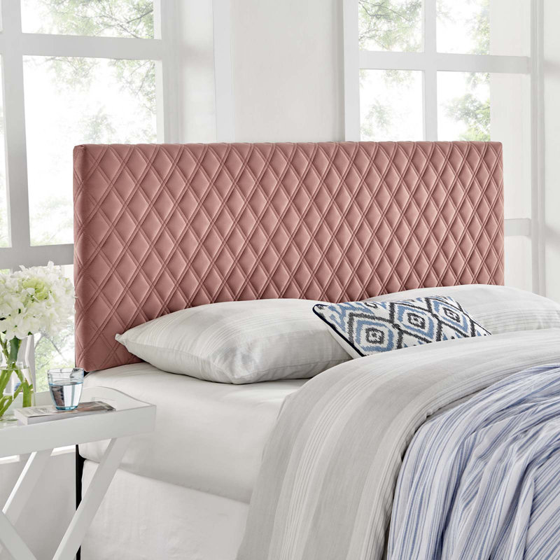Angela Performance Velvet Headboard, Dusty Rose, Full/Queen